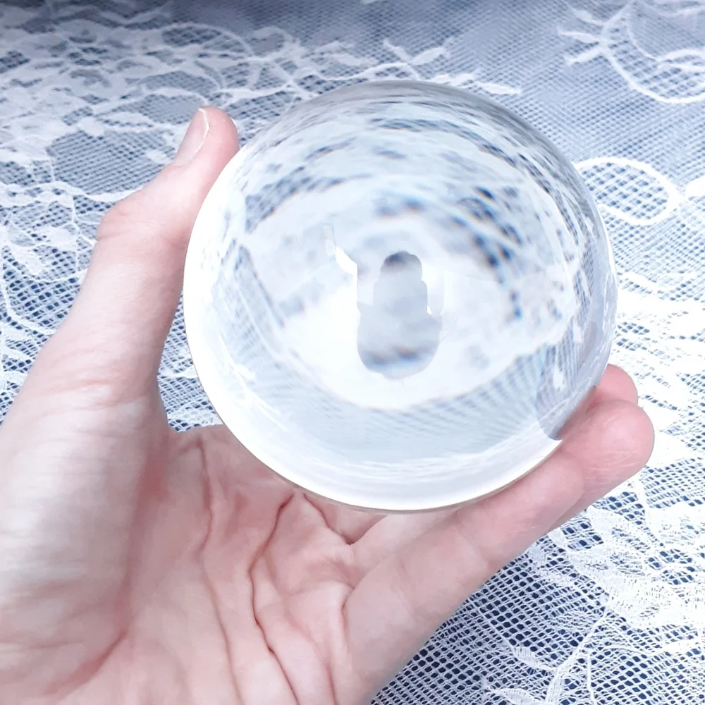 Large Clear K9 Glass Crystal Ball with Wooden Stand Fortue Telling Divination - Picture 3 of 7